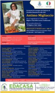 consegna diploma cittadino benemerito sant arpino antimo migliaccio chef migliore cucina tradizionale