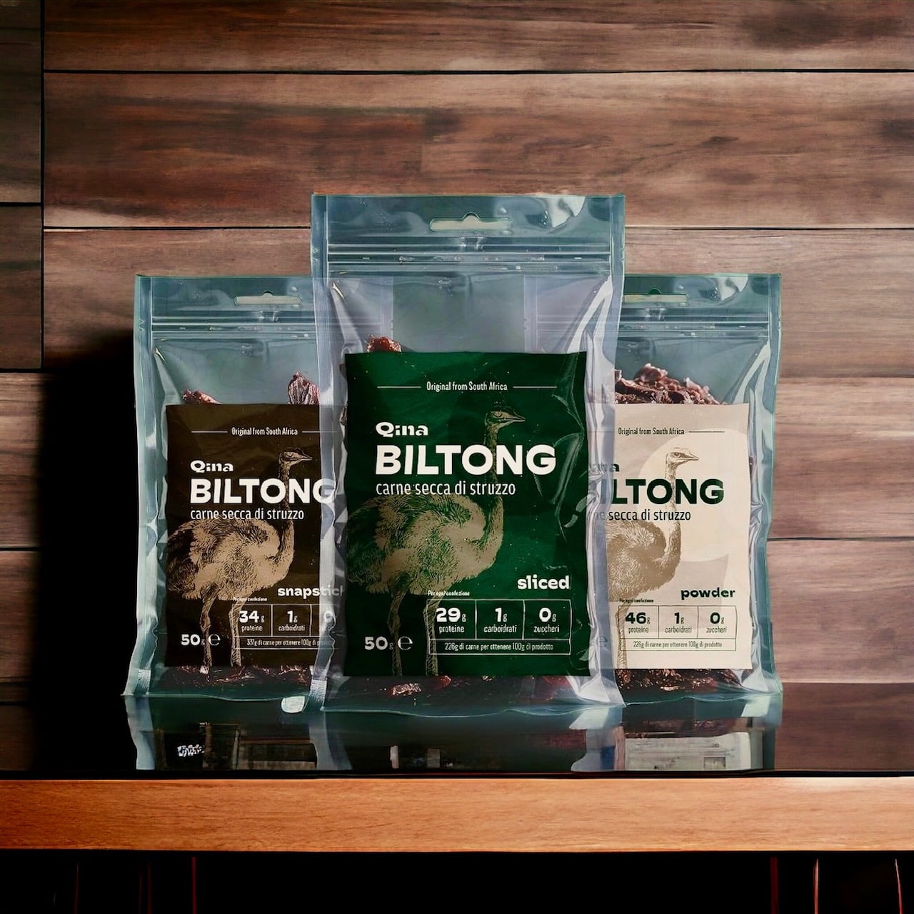 quina biltong carne secca di struzzo